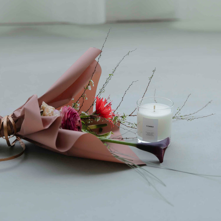 Candle【MONTAUK】and bouquet